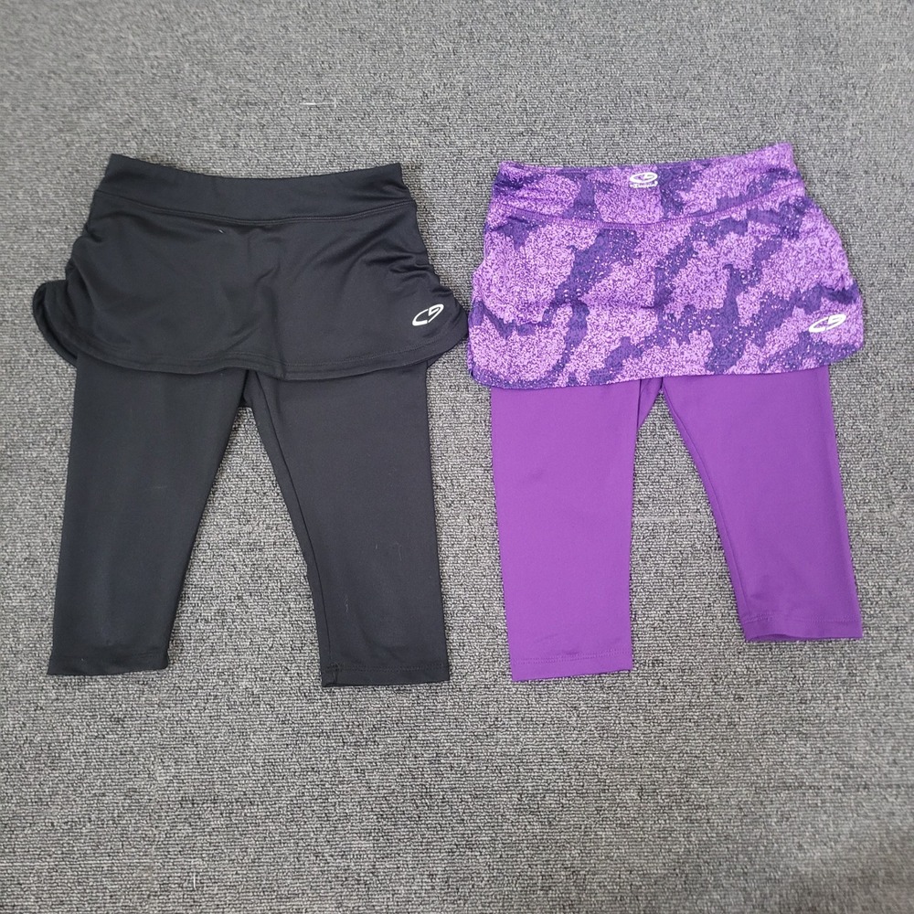 C9 by Champion Size S‎ 6-6X Skort Leggings Girls Black Purple Camo Lot of 2